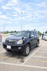 Black Toyota Prado 4x4 premium car hire Zanzibar