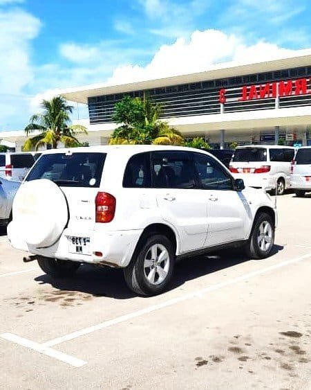 White Toyota RAV4 5-door for rent in Zanzibar from $30 per day