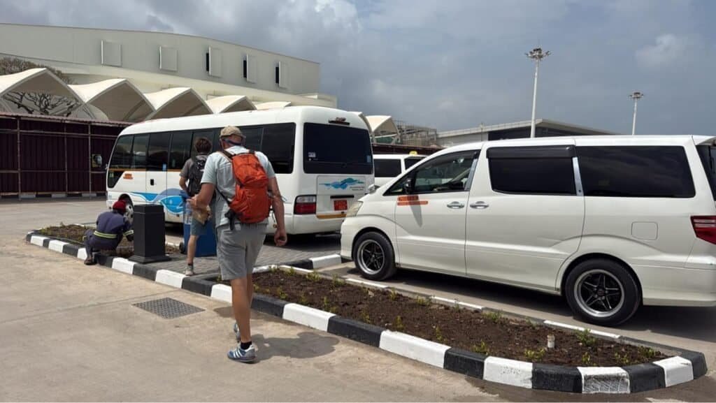Tourists arriving at Abeid Amani Karume International Airport, Zanzibar
