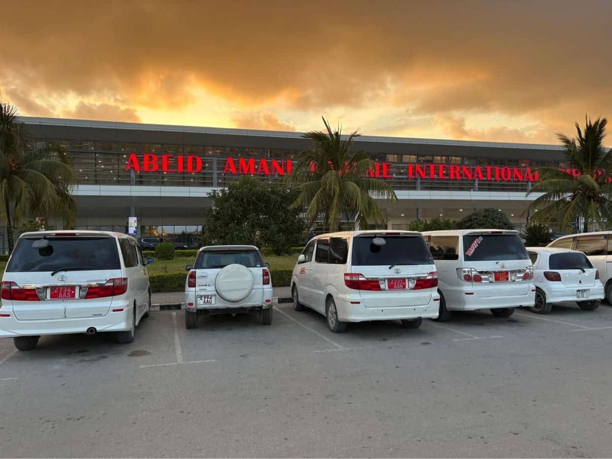 Abeid Amani Karume International Airport at sunset